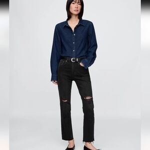 GAP Cheeky Highrise Straight Black Jeans
